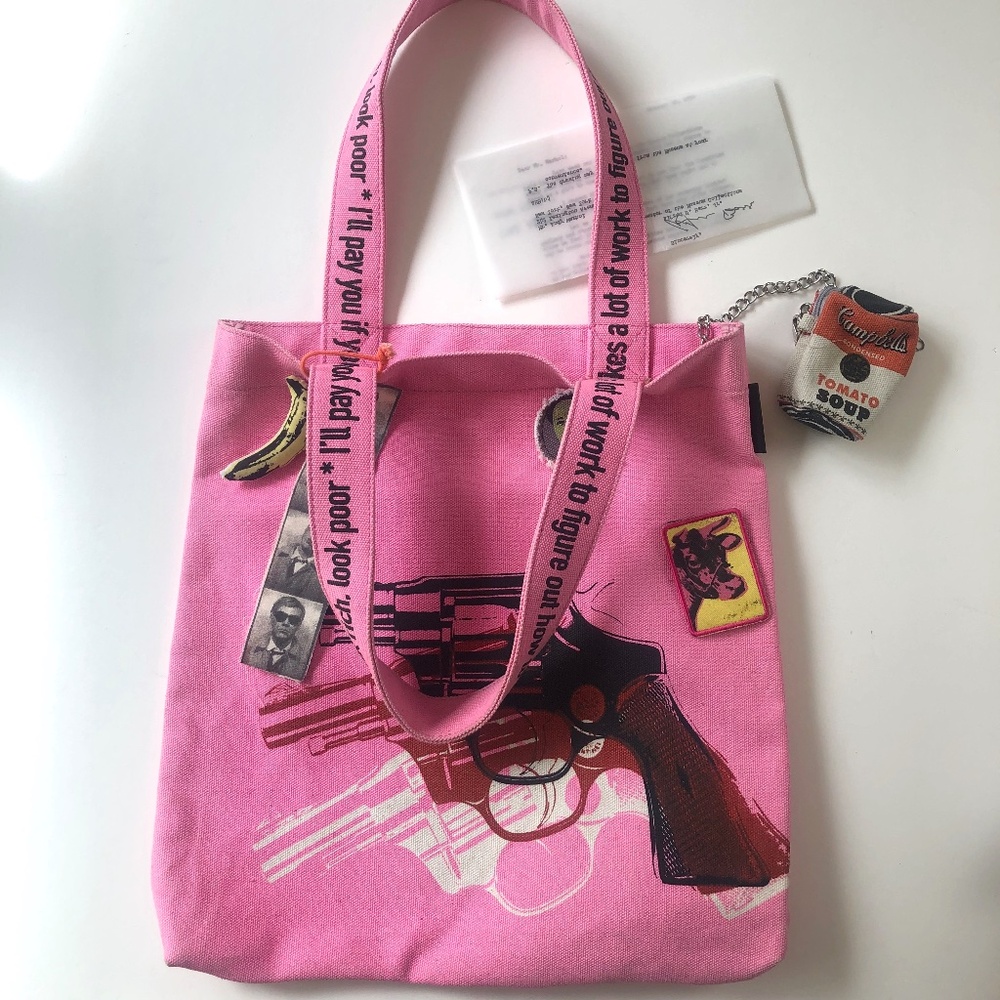 NWOT Andy Warhol Gun Tote Pink RARE!
